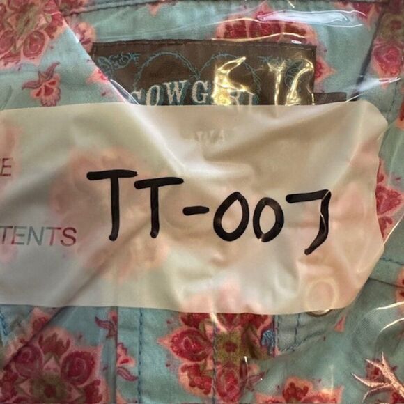 COWGIRL HARDWARE‎ Shirt Women's Blue/Pink Floral Snap Size Small - Picture 6 of 6